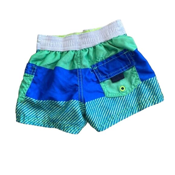 OshKosh Stripe Colourblock Surf Dept. Swim Trunks 6 Months - Picture 4 of 8